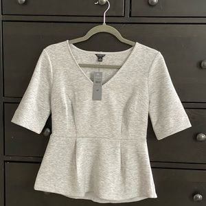 NWT grey Ann Taylor peplum top